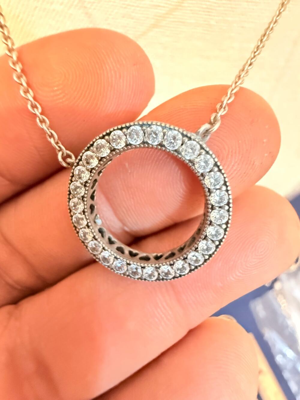Pandora Circle of Sparkle Necklace 16” ALE 925